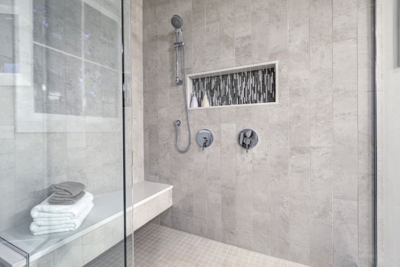 Corner Shower with Modern Fixtures
